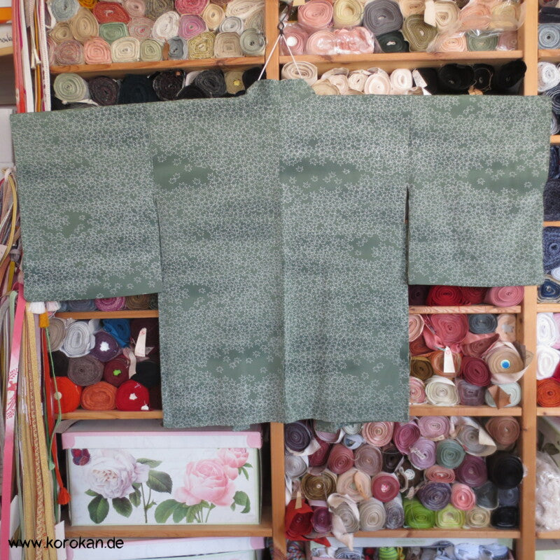 Ahornblätter auf seladon seidene Haori - Kimono Jacke