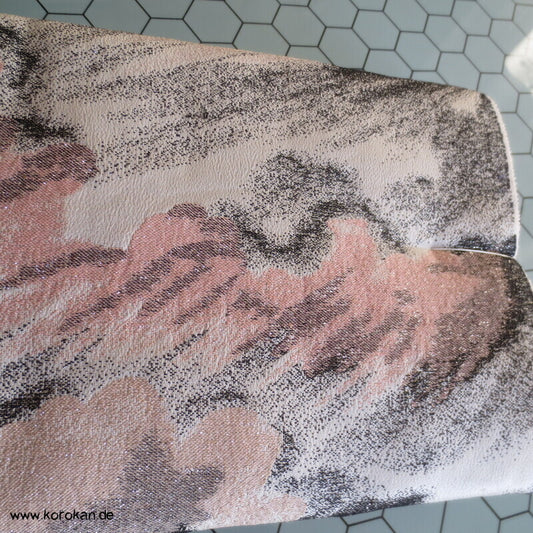 Lurex - Urushi Seidenbrokat Kimono Araihari, wilde Abendwolken