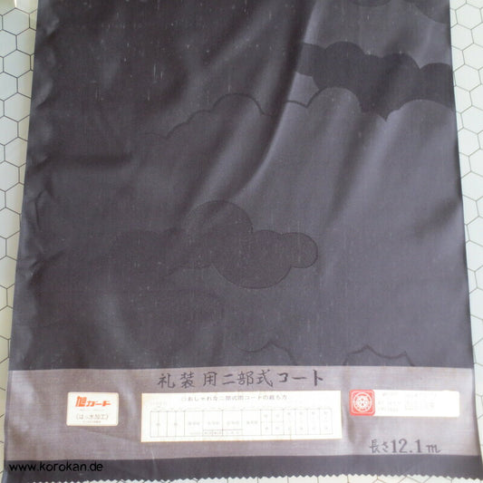 schwarzer Wolkenseidendamast für Kimono