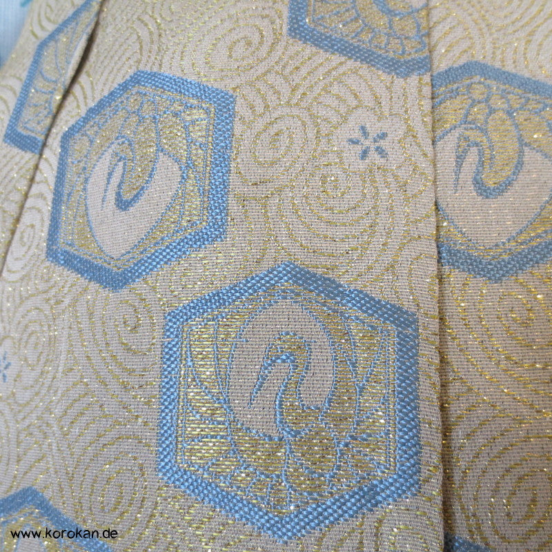 hellblau - goldene Brokat Hakama - für kleine Jungen