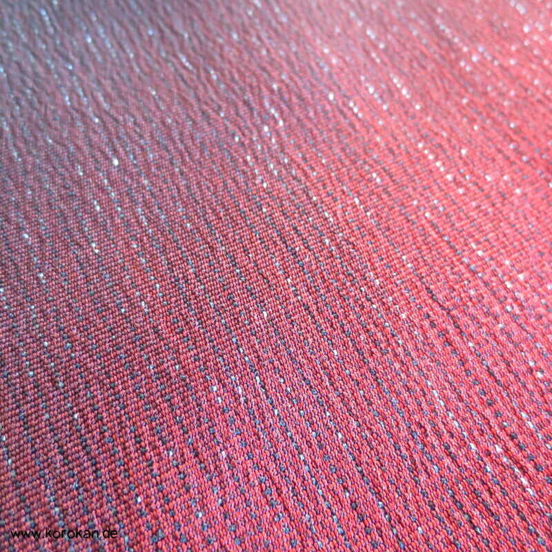 Lurex - Urushi Seiden Kimono Araihari, rot schwarz silber Ombré