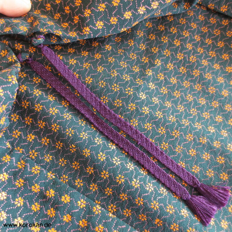 Lacktupfenblüten Triskelen Seidencrepe Haori - Jacke, mit Himo