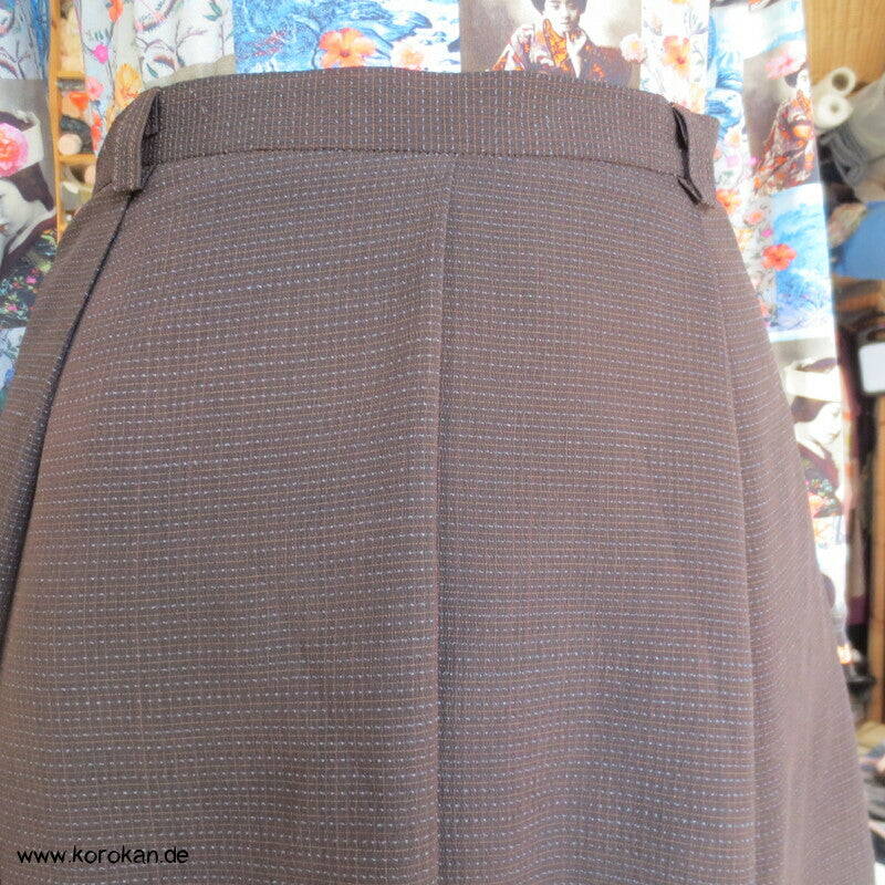 Kimono Tsumugi Seiden Kasuri Karo 5 Bahnen Falten Rock