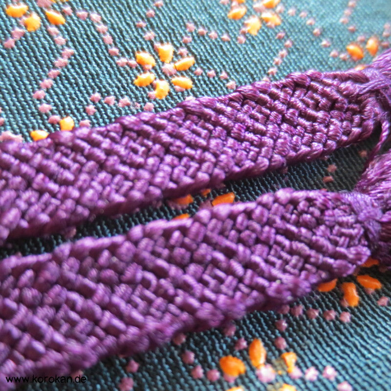 Lacktupfenblüten Triskelen Seidencrepe Haori - Jacke, mit Himo