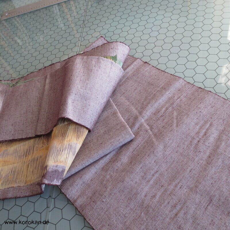 Fukuro / Nagoya Obi grob gewebte Seide mit Bambusmuster