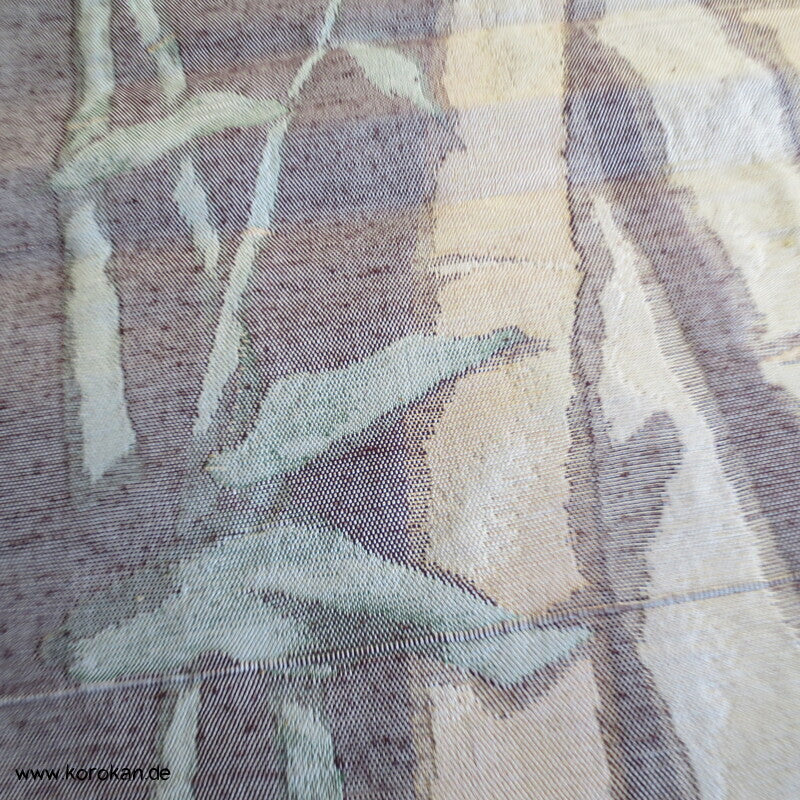 Fukuro / Nagoya Obi grob gewebte Seide mit Bambusmuster