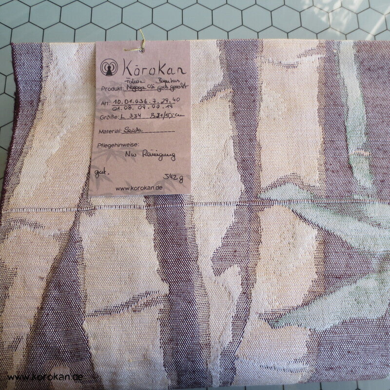 Fukuro / Nagoya Obi grob gewebte Seide mit Bambusmuster