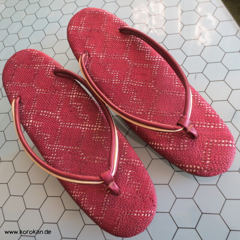 japanische Zori Zehensteg Sandalen Flechtmuster