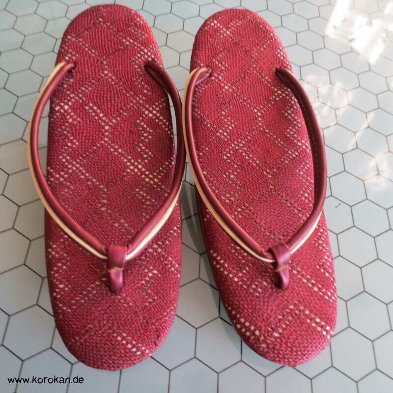 japanische Zori Zehensteg Sandalen Flechtmuster