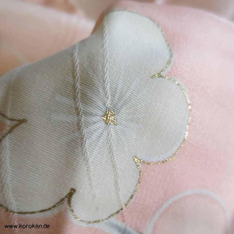 Sakura Blüten auf sakura rosa Seidendamast Haori Kimono Jacke