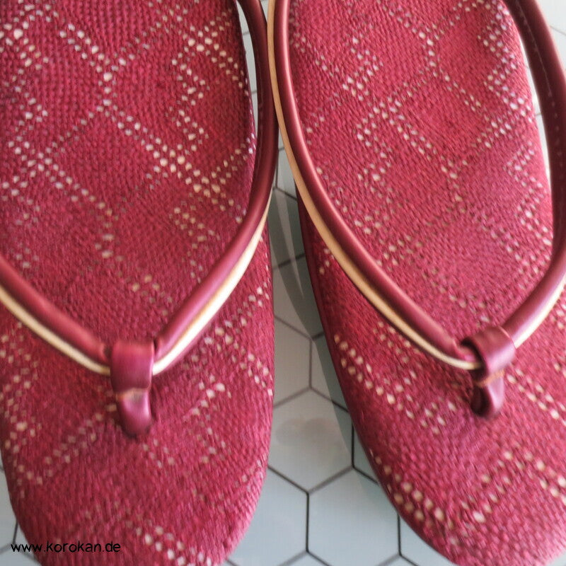 japanische Zori Zehensteg Sandalen Flechtmuster
