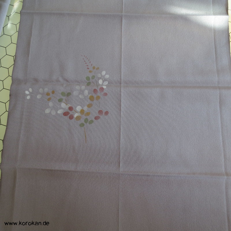Bokashi, feine Blüten gold, bestickt, Furisode Karieba