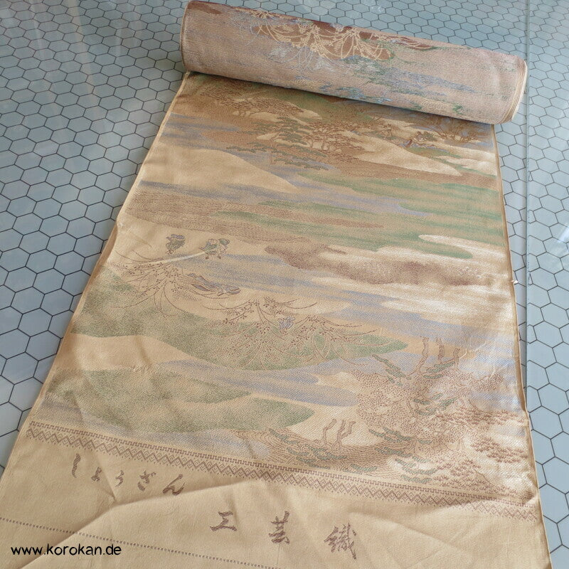 Szene aus alter Zeit Kimono Seidenjacquard