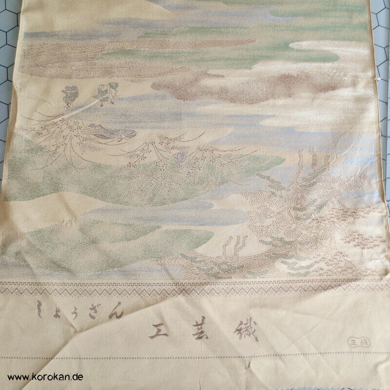 Szene aus alter Zeit Kimono Seidenjacquard