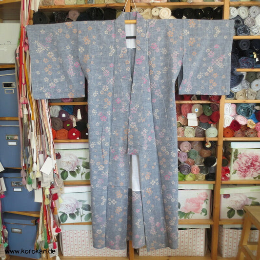 Sakura Baumwoll Tsumugi Hitoe Kimono / Yukata