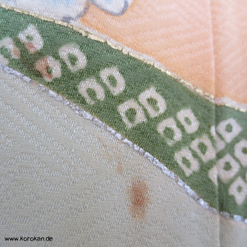 riesiges Noshi - Muster, Gold und Silber Furisode, prächtig