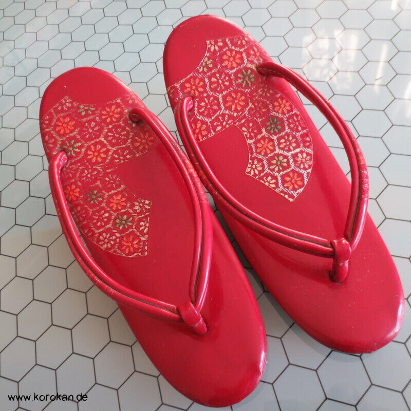 japanische Zori Zehensteg Sandalen Kikko Fächer