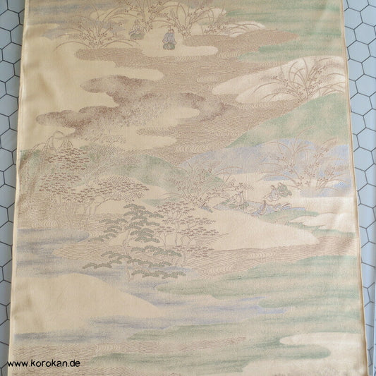 Szene aus alter Zeit Kimono Seidenjacquard