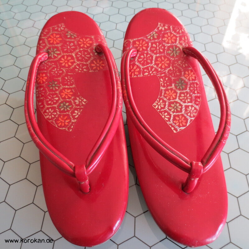 japanische Zori Zehensteg Sandalen Kikko Fächer
