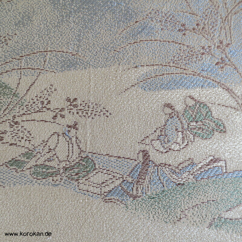 Szene aus alter Zeit Kimono Seidenjacquard