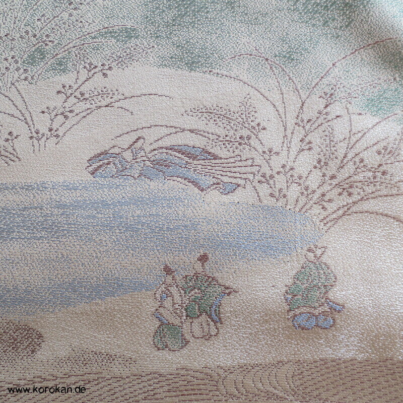 Szene aus alter Zeit Kimono Seidenjacquard