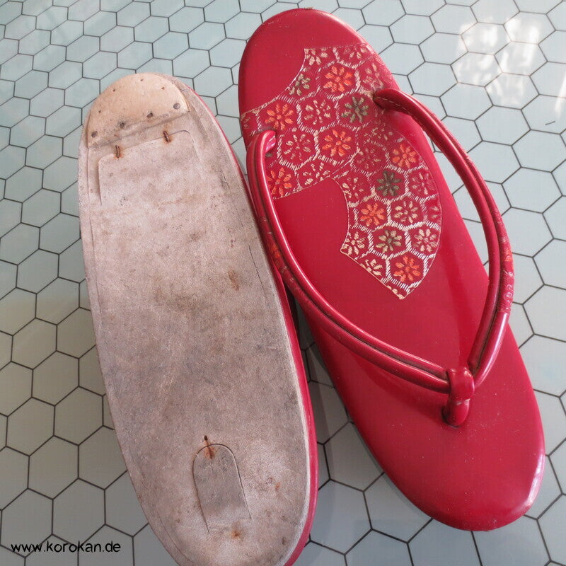 japanische Zori Zehensteg Sandalen Kikko Fächer
