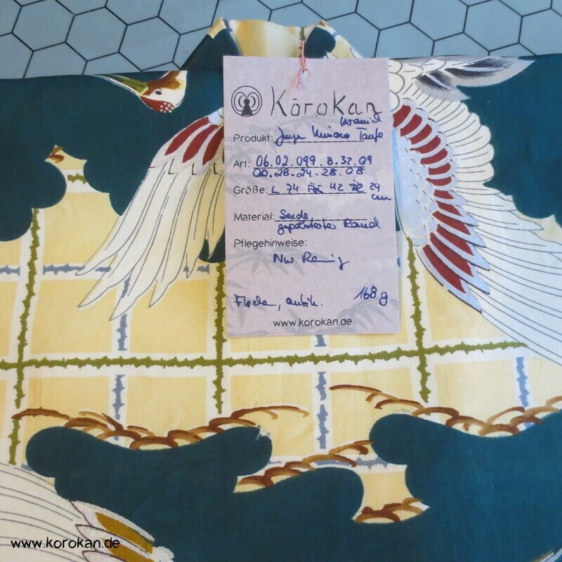 antiker Tauf Kimono für kleine Jungen, Kraniche