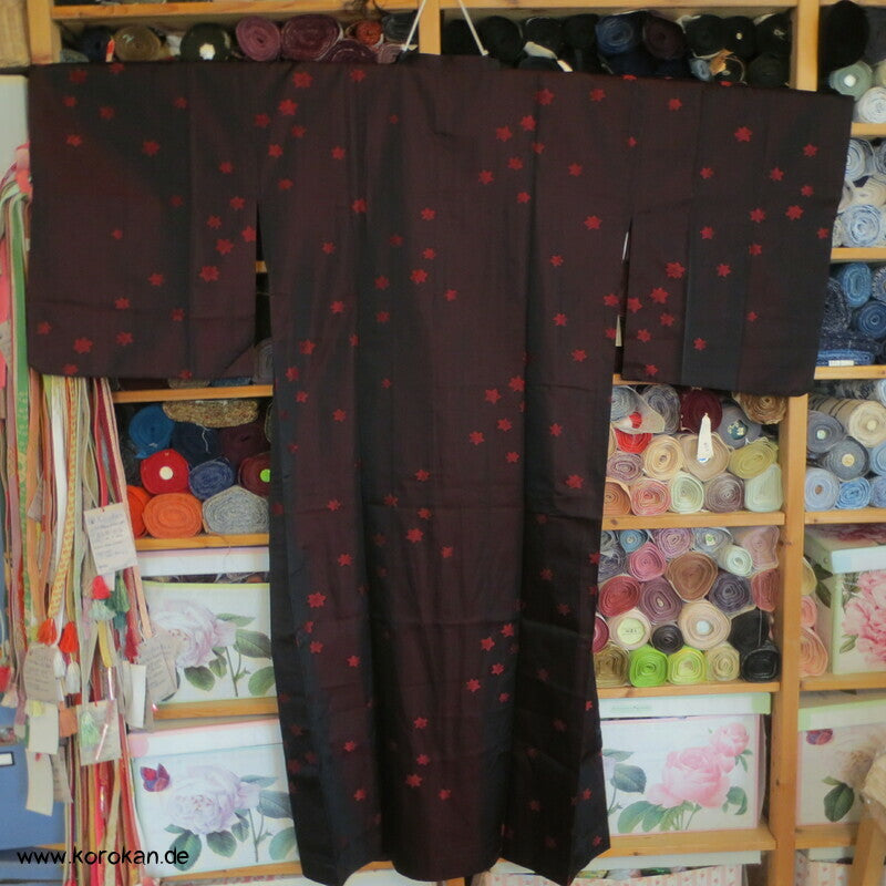 changierende Seide Ahornblatt Michiyuki Kimono Regenmantel