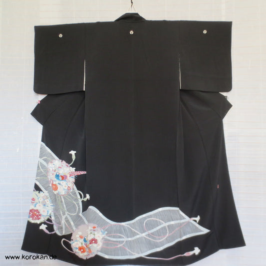 Bambusrollo / Spiegel Tomesode Seiden Kimono