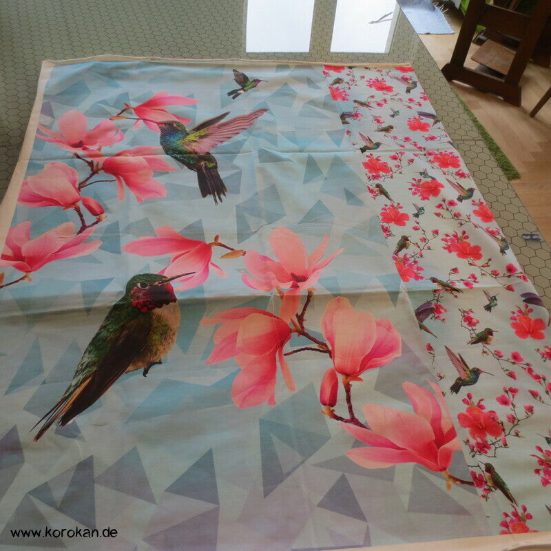 T Shirt Panel Kolibri Magnolien, Hibiskus