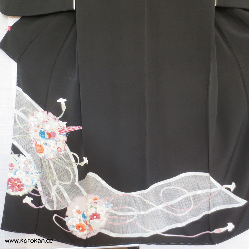 Bambusrollo / Spiegel Tomesode Seiden Kimono