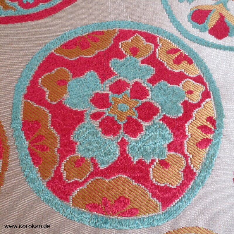 Araihari antiker Seidenbrokat Kimono Obi bunte Spiegel Stoff