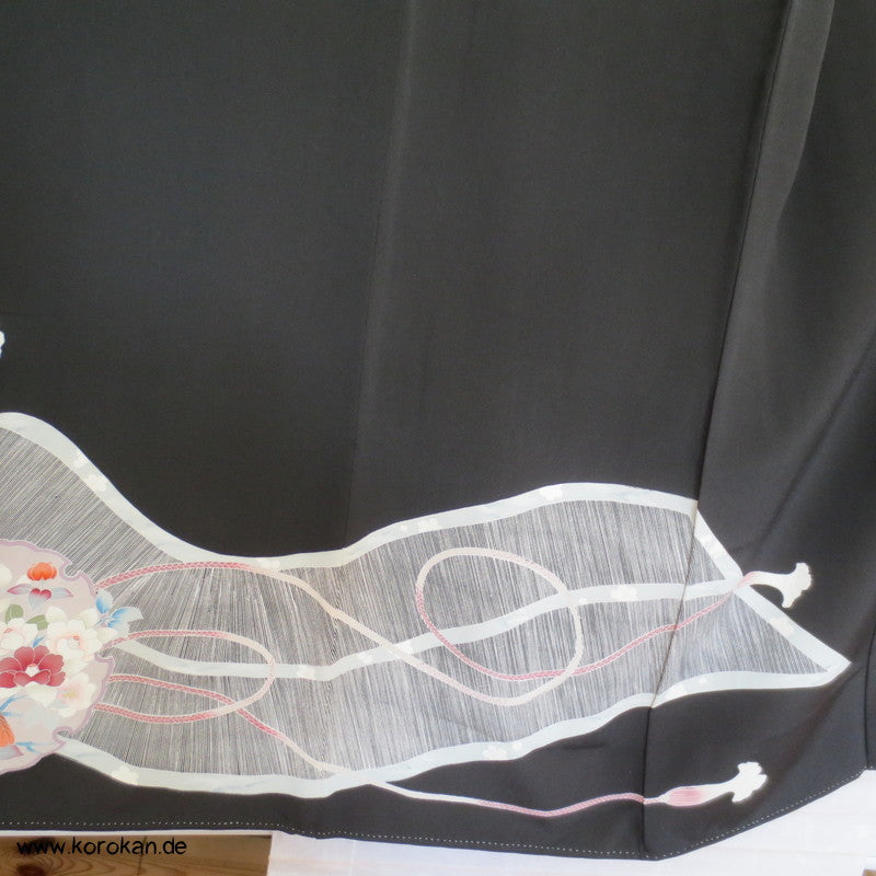 Bambusrollo / Spiegel Tomesode Seiden Kimono
