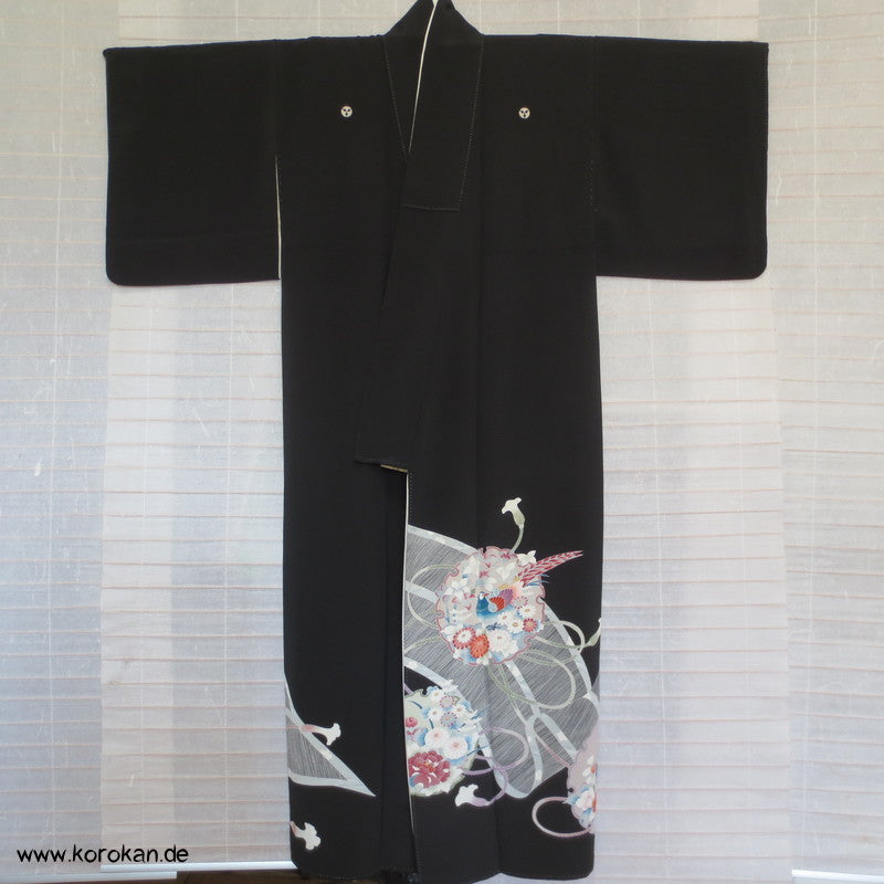 Bambusrollo / Spiegel Tomesode Seiden Kimono