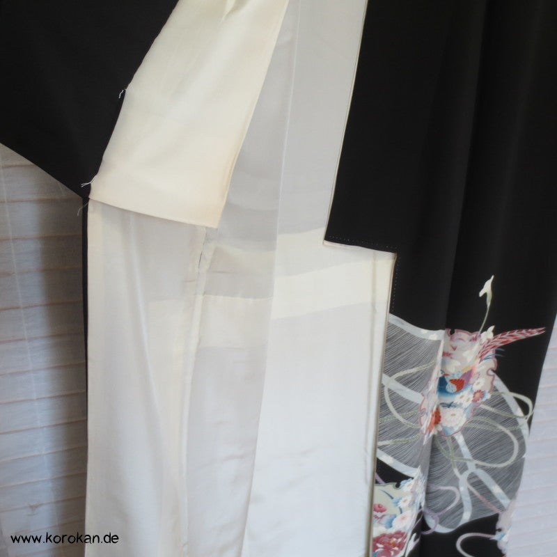 Bambusrollo / Spiegel Tomesode Seiden Kimono