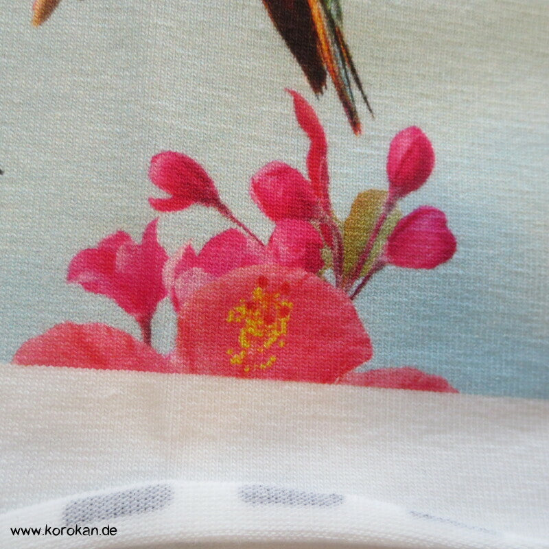 T Shirt Panel Kolibri Magnolien, Hibiskus