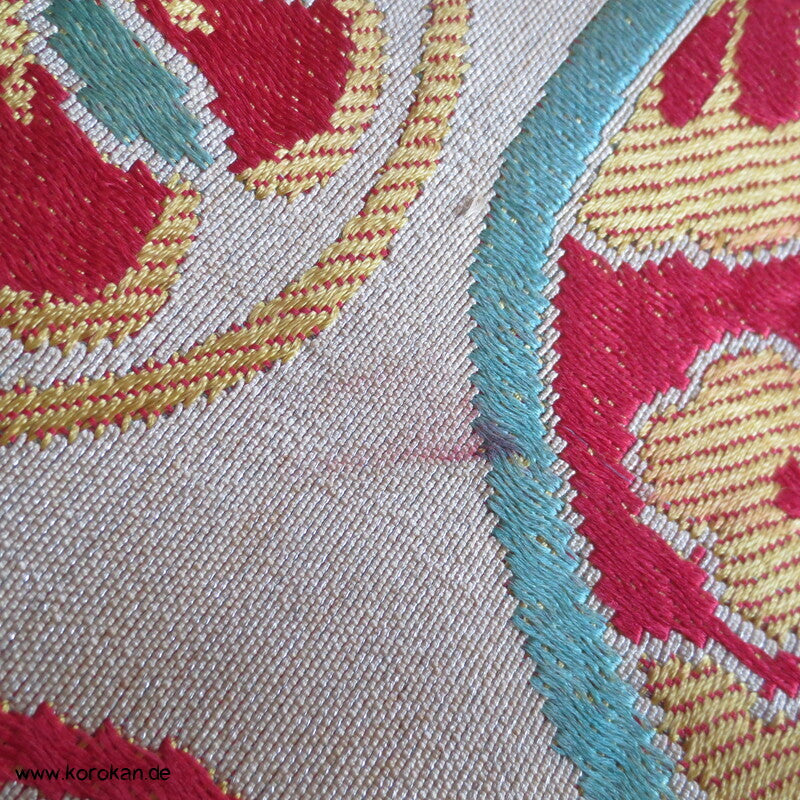 Araihari antiker Seidenbrokat Kimono Obi bunte Spiegel Stoff
