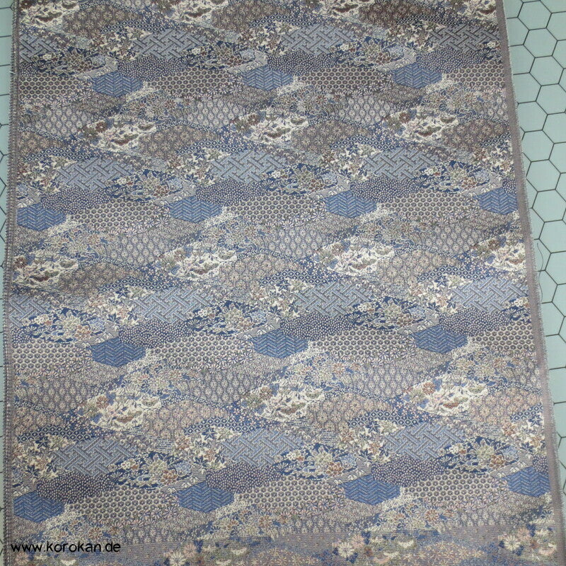 Kiribame Steinplatten Mustermix Seiden Jacquard Kimono Tanmono Stoffrolle