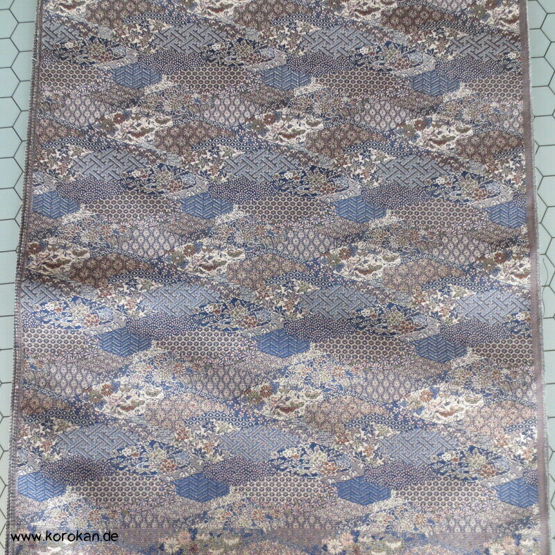 Kiribame Steinplatten Mustermix Seiden Jacquard Kimono Tanmono Stoffrolle