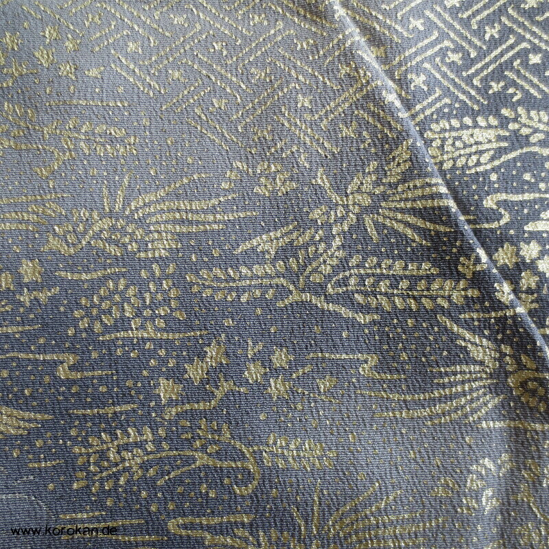 Tomesode, Kranichstickerei Golddruck, Seidencrepe Karieba