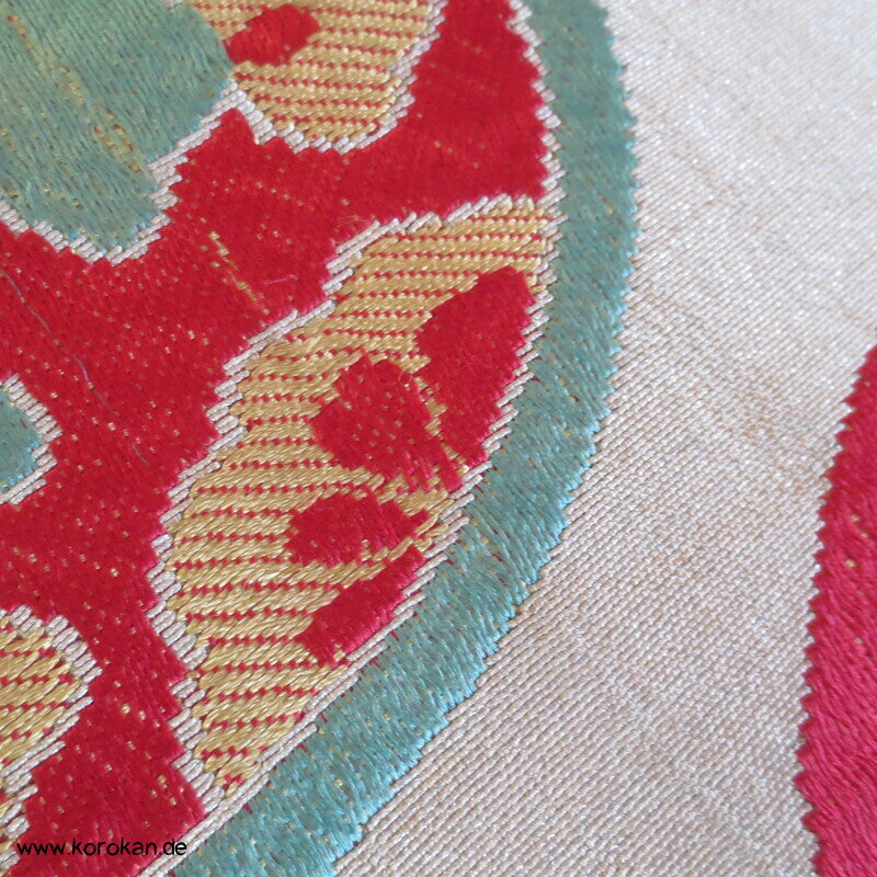 Araihari antiker Seidenbrokat Kimono Obi bunte Spiegel Stoff