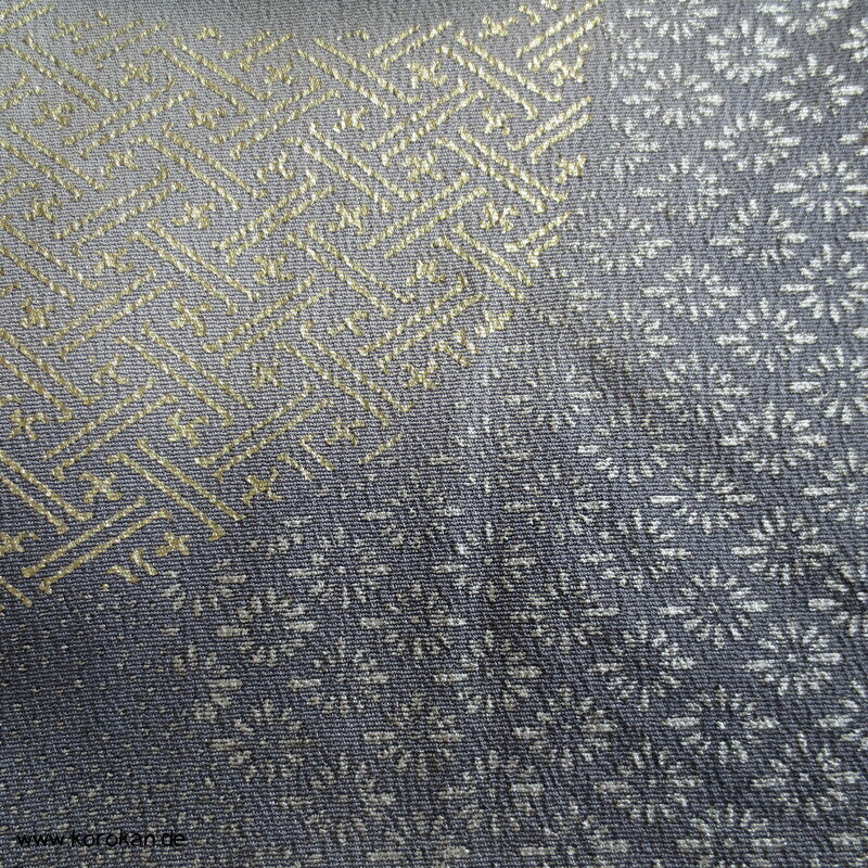 Tomesode, Kranichstickerei Golddruck, Seidencrepe Karieba