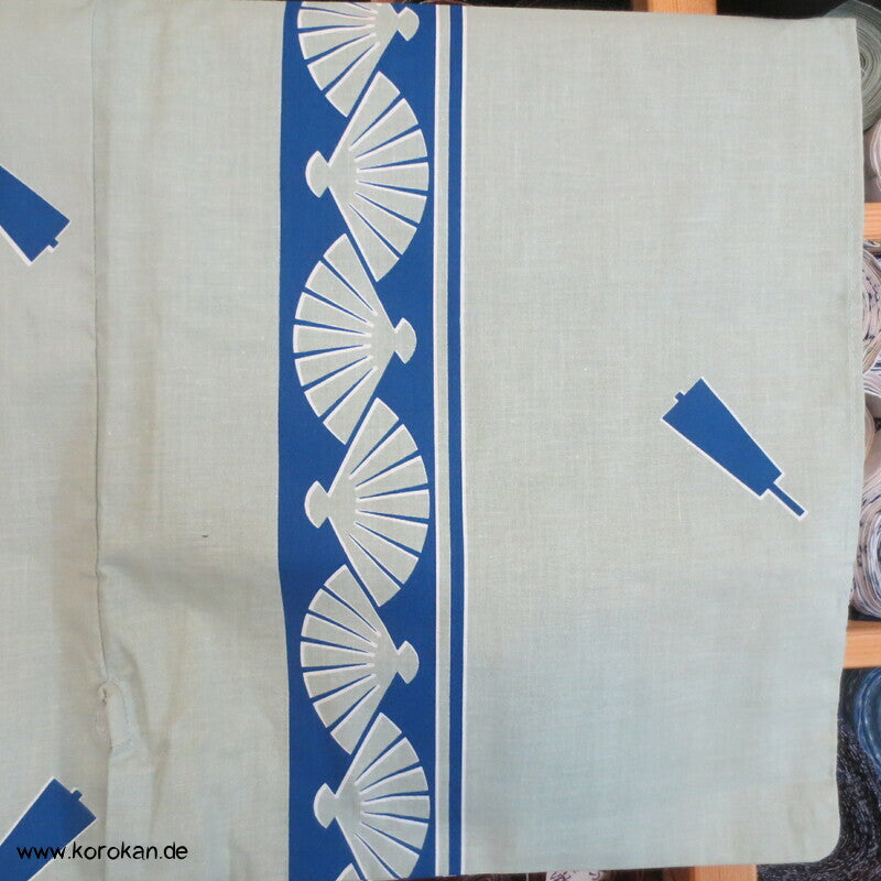 Streifen mit Fächern Yukata Kimono, reine Baumwolle