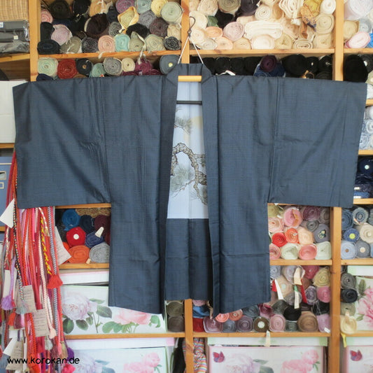alte Kiefer Gedicht Futter Haori, Tsumugi Kasuri Seide