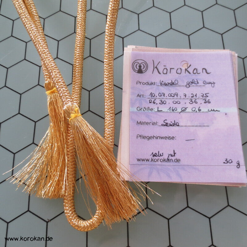 Seiden Obijime Kimonoband, rund, gold, wie neu