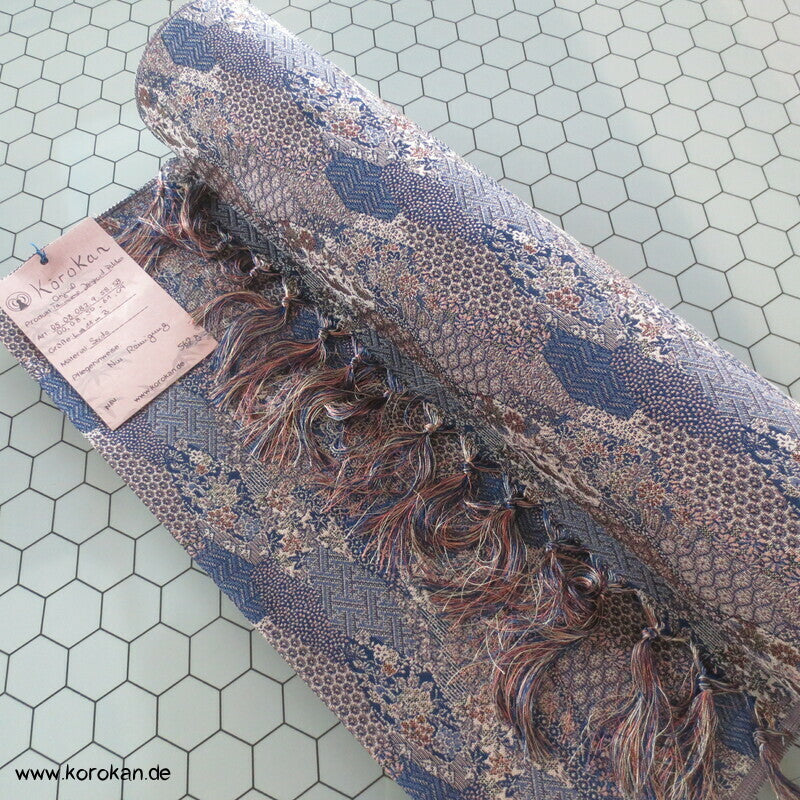 Kiribame Steinplatten Mustermix Seiden Jacquard Kimono Tanmono Stoffrolle