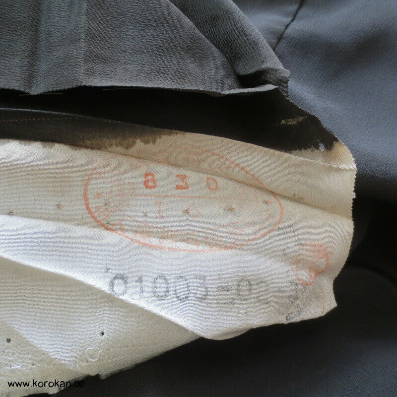 Tomesode, Kranichstickerei Golddruck, Seidencrepe Karieba