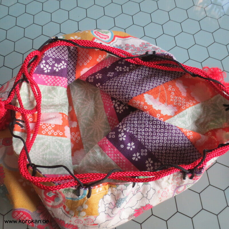 Kinchaku Zugbeutel - Tasche Baumwolle für Yukata Kimono