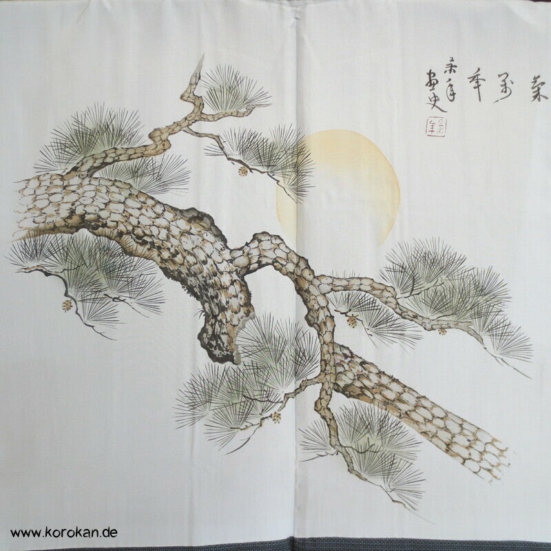 alte Kiefer Gedicht Futter Haori, Tsumugi Kasuri Seide