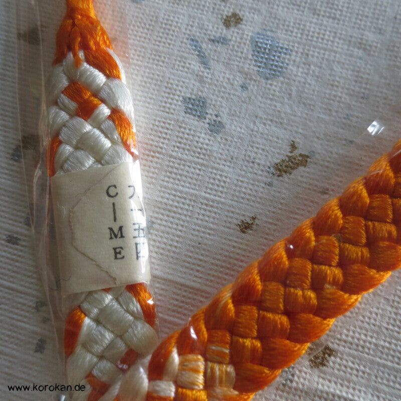Haori Himo - Seide, mandarine weiß, neu